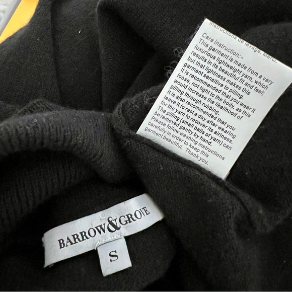 Barrow & Grove Cashmere Yarn Turtleneck Long Sleeve Mini Dress Black Knitted S - Picture 8 of 8